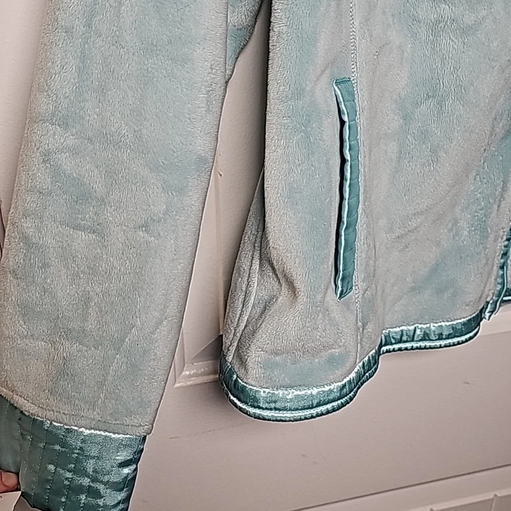 Pendleton XL fuzzy fleece jacket, aquamarine teal - Picture 6 of 16